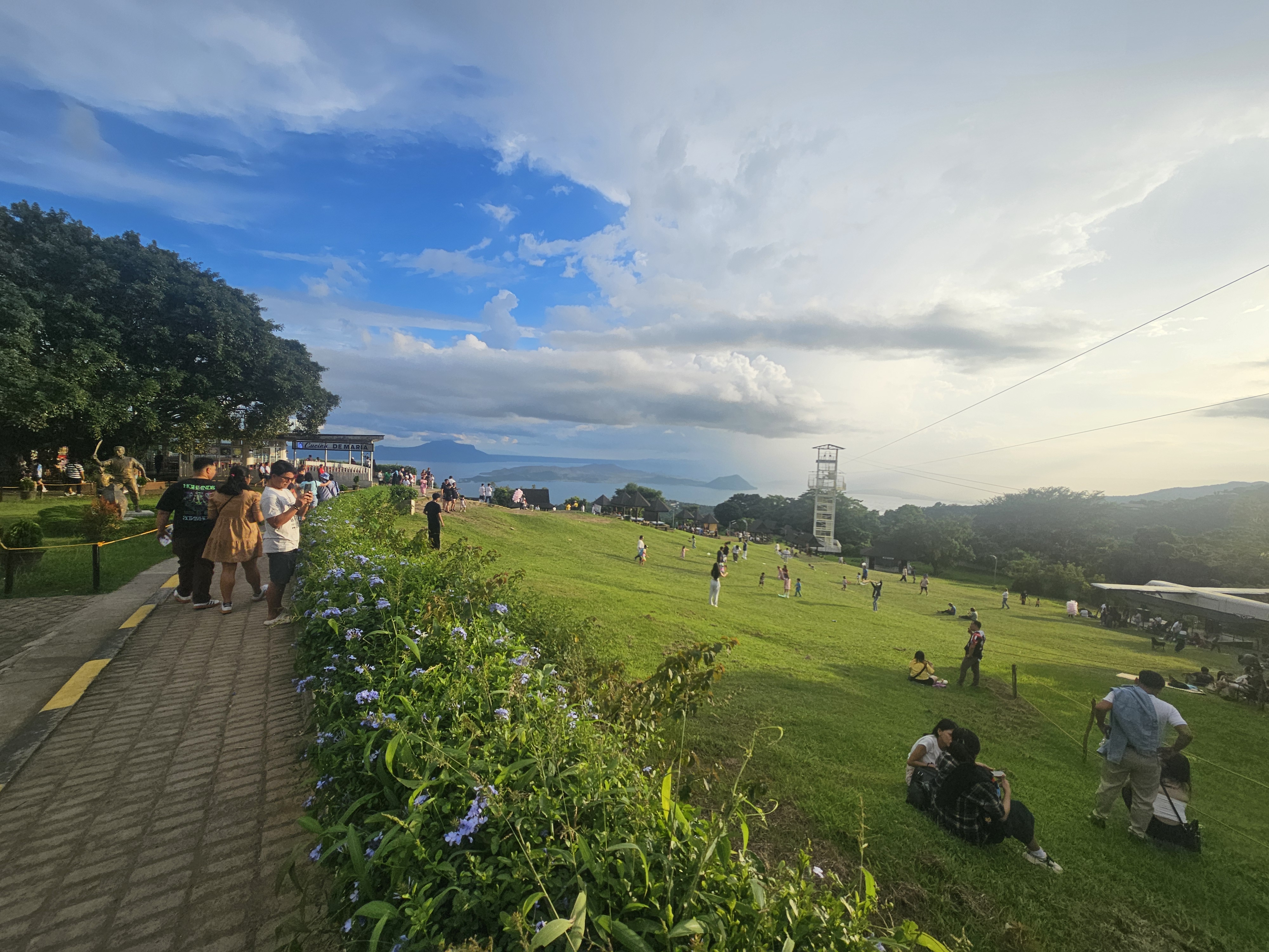 Golden hour sunset over Taal Lake and Volcano